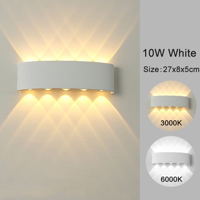 【Ini bukan lampu tenaga surya!】Lampu Dinding Taman Outdoor COB 4 MATA 6 MATA 8 MATA / LED Wall Light Minimalis 4X1W LAMPU TEMPEL COCOK UNTUK TEMBOK PILAR OUTDOOR INDOOR RUMAH-10W-Putih-kuning