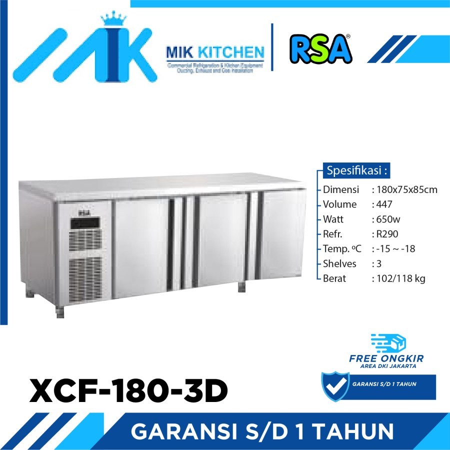 RSA UNDERCOUNTER FREEZER XCF-180-3D / XCF 180 3D / XCF1803D