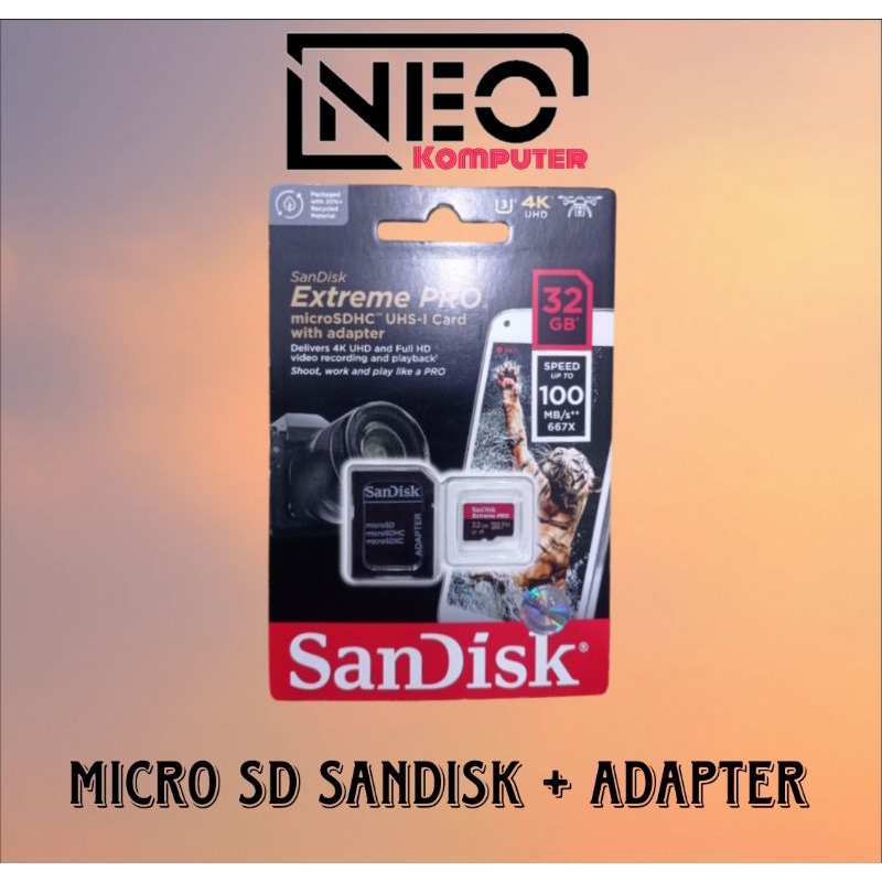 MICRO SD SANDISK 32GB + ADAPTER
