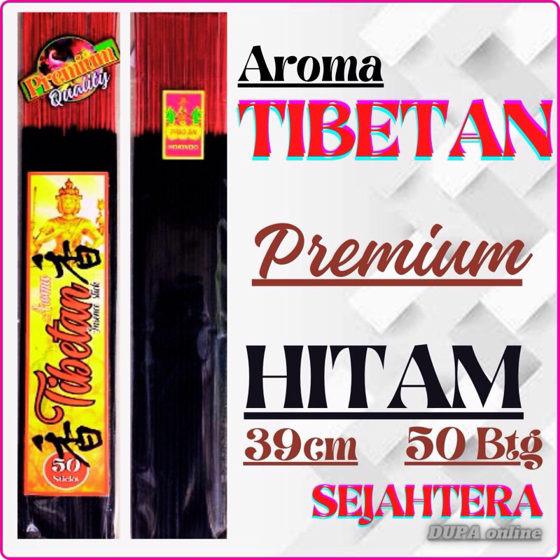 Dupa Hio Premium 50Btg  Wangi “TIBETAN” HITAM 39cm Pouch