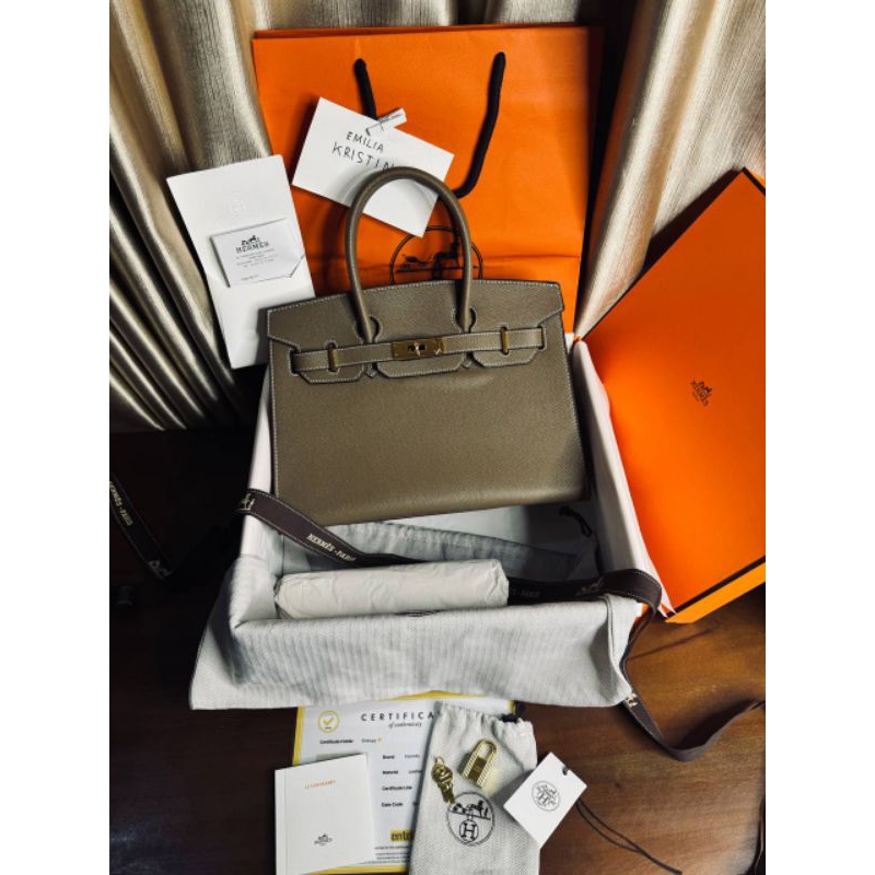 preloved rec 2023 birkin 30 clemence eutope ghw Authentic