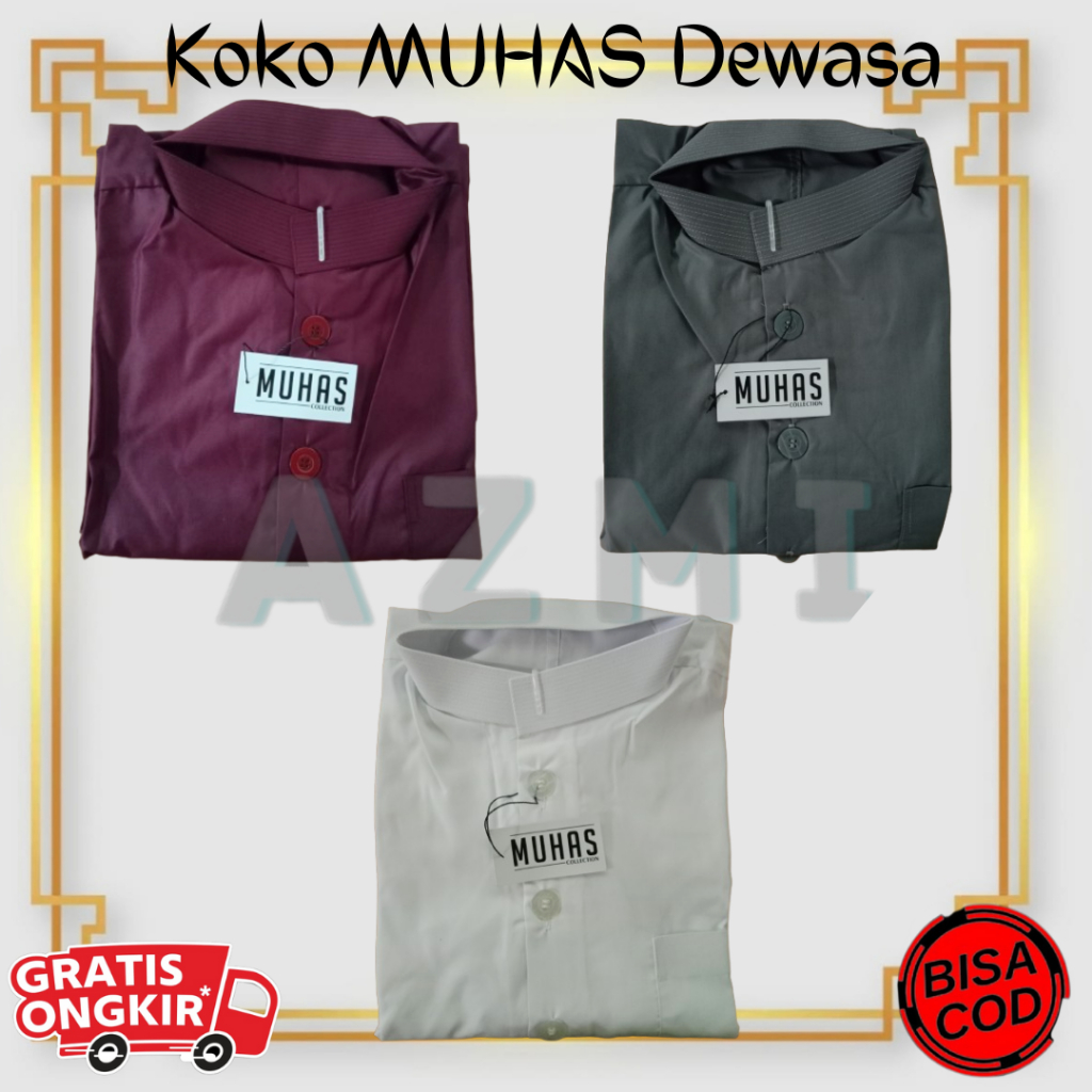 Baju Koko Muhas Collection Kerah Haibah Jumbo Ukuran XXL Ammu Original
