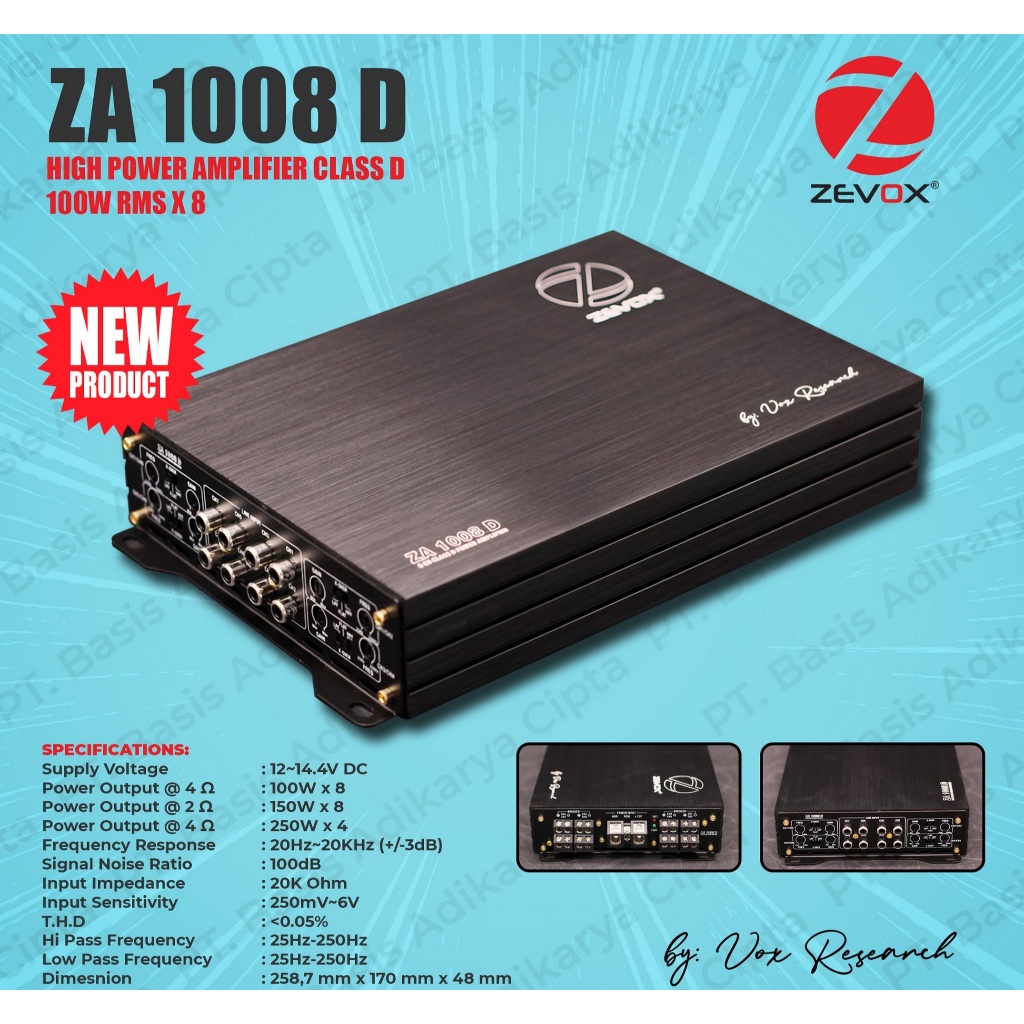 Power Amplifier ZEVOX ZA 1008D 100.8 D (8 CH Amplifier) by Vox Research