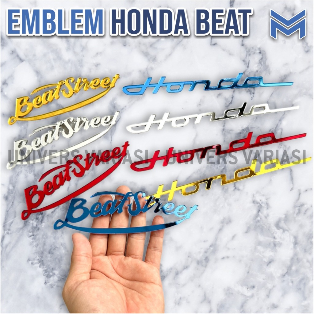 EMBLEM MOTOR HONDA BEAT STREET SET ( 2PSC ) KIRI KANAN EMBLEM AKRILIK AKSESORIS MOTOR TEBAL 2MM PNP 