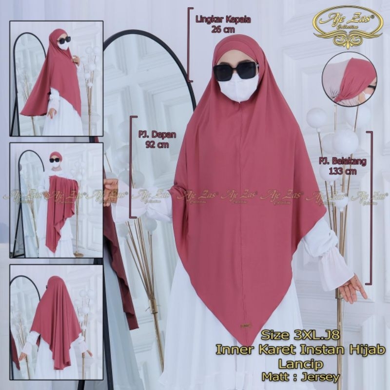 Hijab jersey jumbo / J 3xl lancip / jilbab jersey non pet