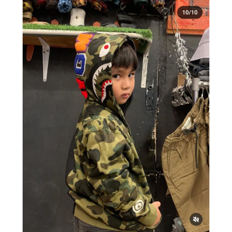 jaket hoodie bape shark wgm
