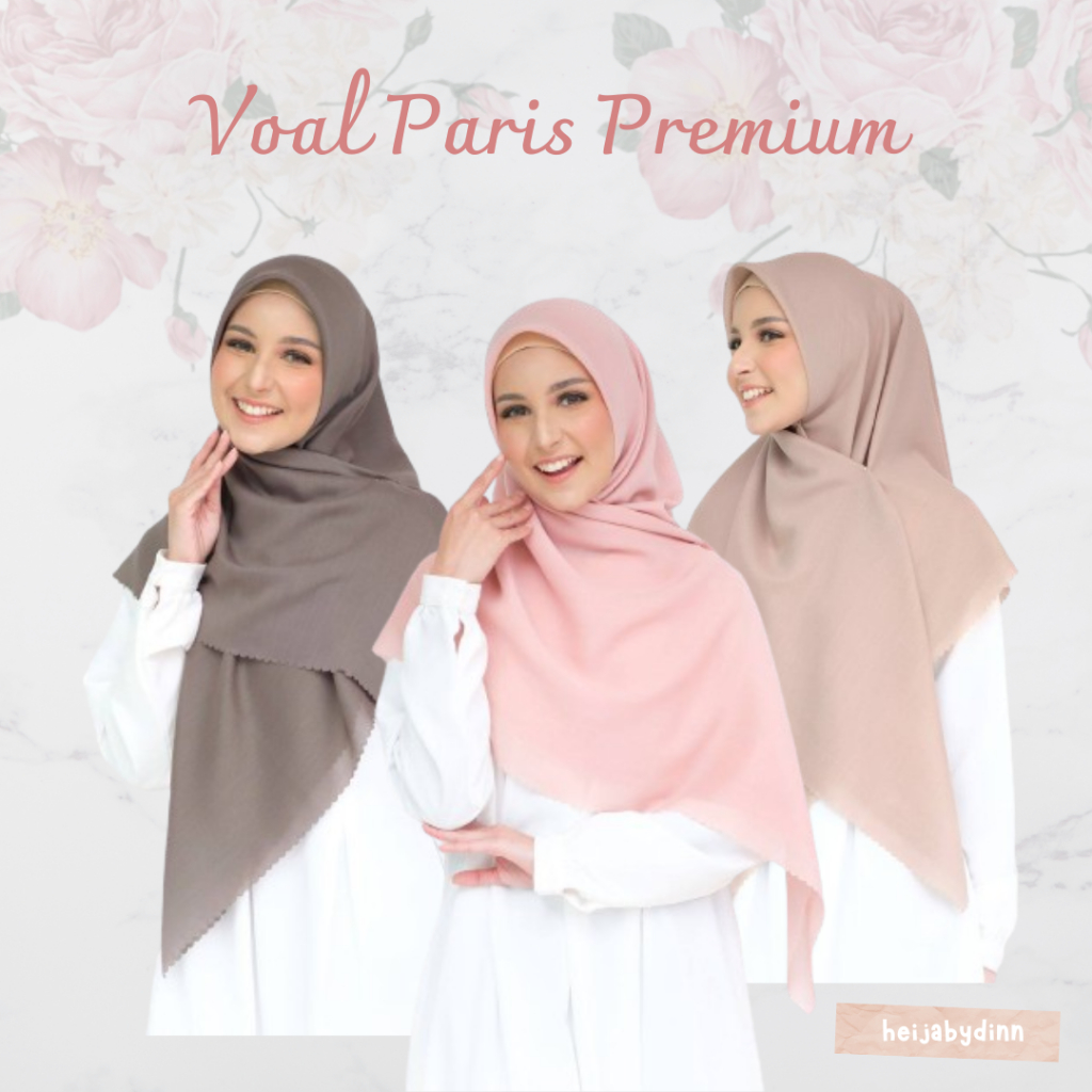 HABIBAH Voal Paris Premium/kerudung muslimah/hijab voal paris/kerudung segiempat jumbo/hijab muslima