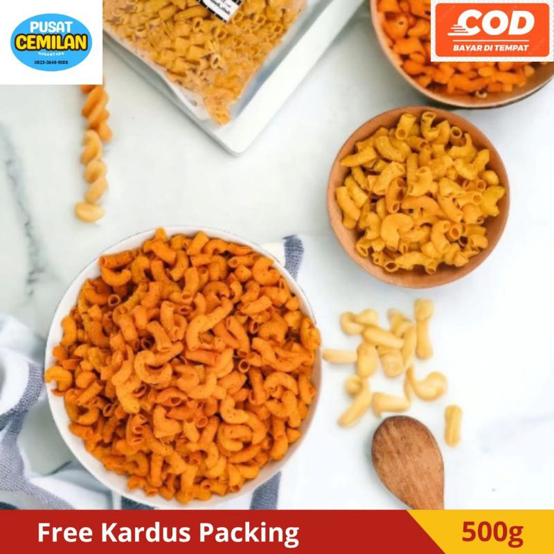 

Snack Kiloan | Makanan ringan | Murah Enak Gurih | Camilan Cemilan Macaroni Makaroni Pipa Bantat Bantet premium original rasa asin Gurih | Pedas manis | Balado | Keju | Rujak | Jagung manis | Limau Daun Jeruk | Lombok Ijo | Renyah Isi 500 gram.