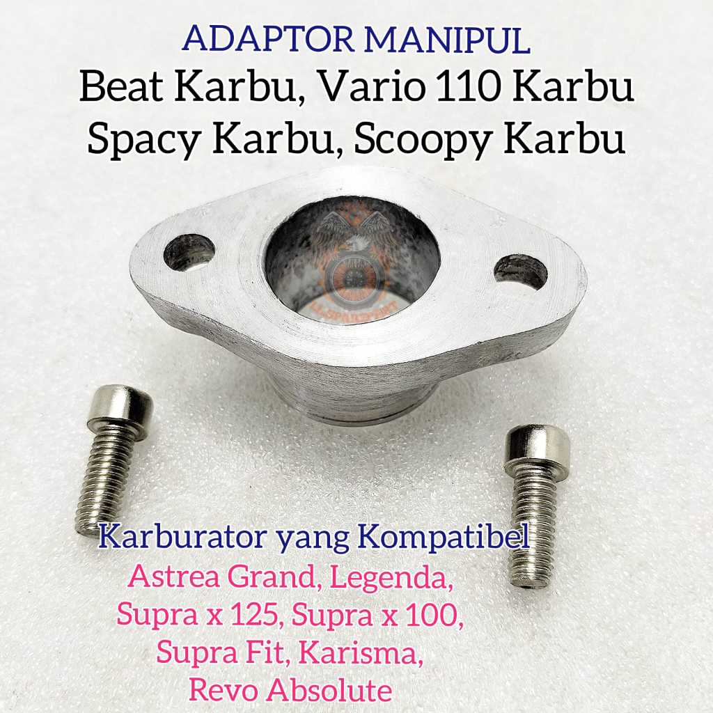 ADAPTOR MANIPUL BEAT VARIO 110 SPACY SCOOPY KARBU SAMBUNGAN INTAKE MANIPOL CARBU ASTREA GRAND LEGEND