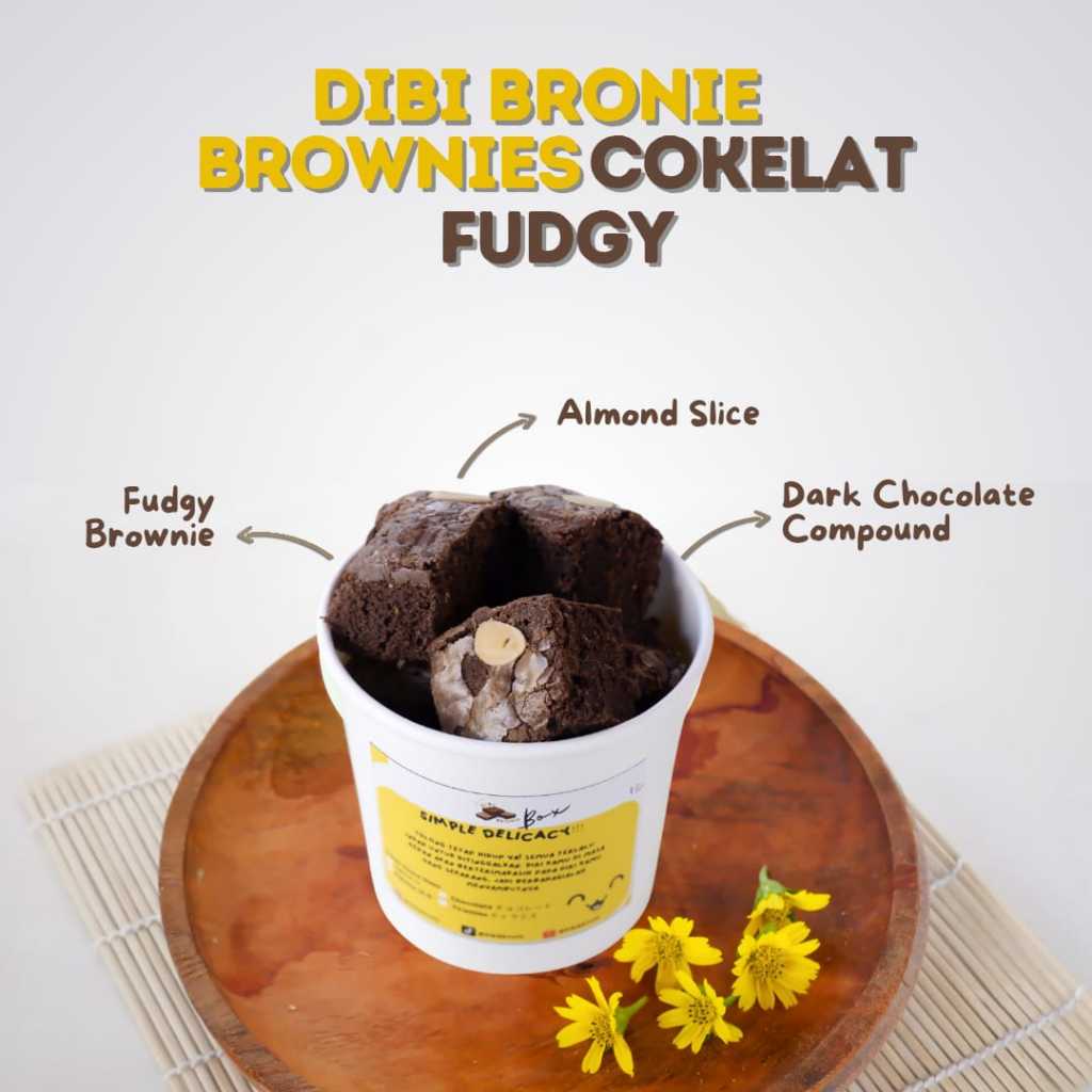 

DiBi Bronie Box Brownies Bites Coklat Glaze Sauce | Fudgy Brownies