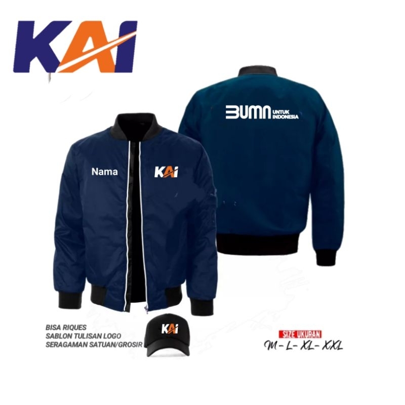 jaket Bomber logo KAI bordir min 6 pisz bisa request logo bordir