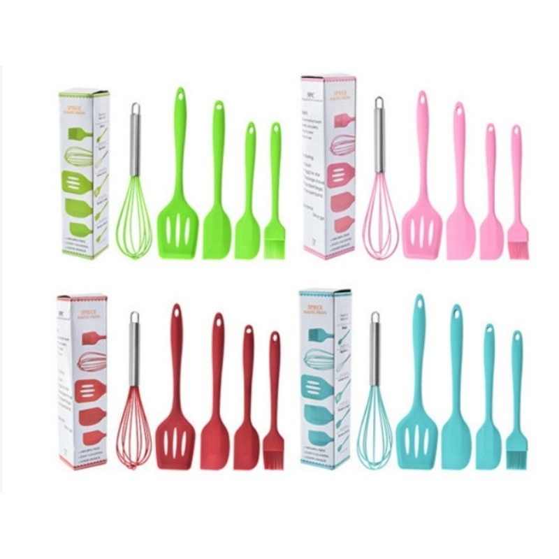 SPATULA SET SILICON 5PCS / SUTIL SET SILICON / SPATULA