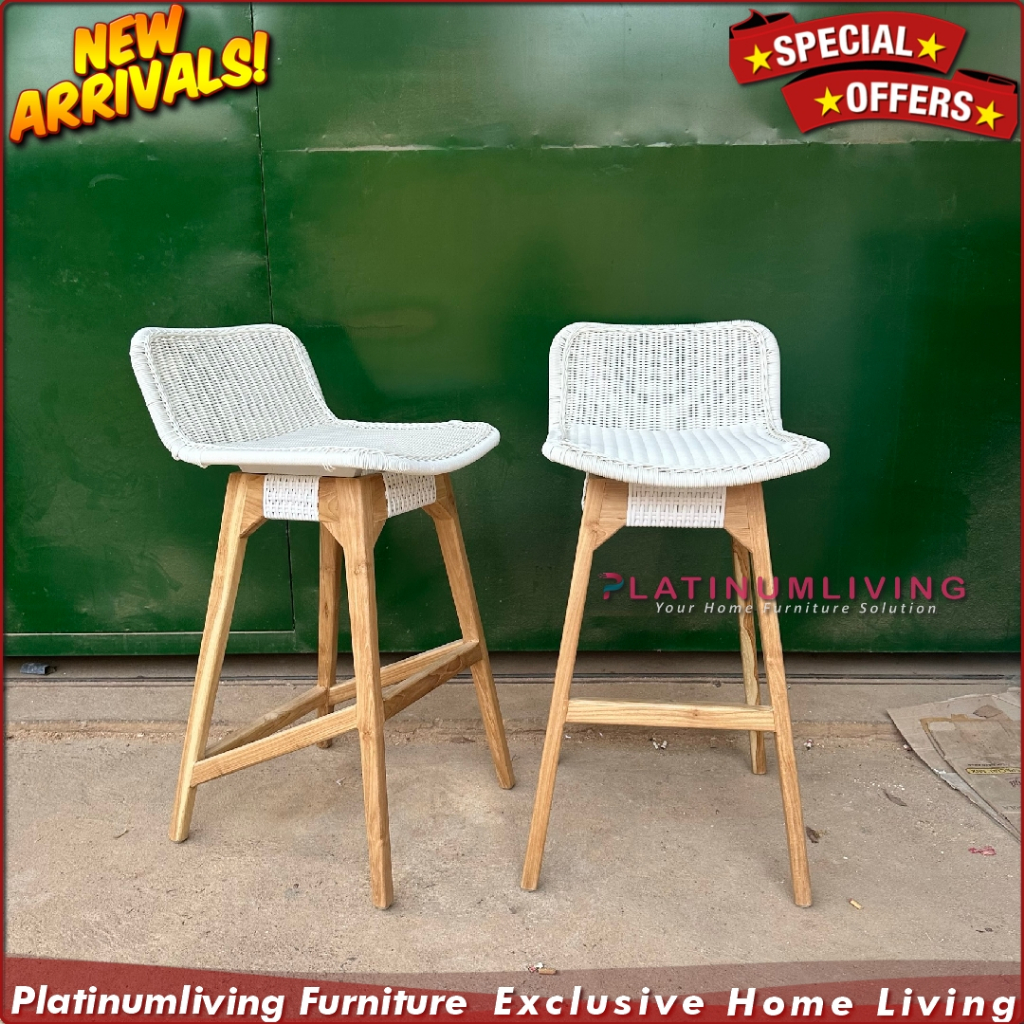 Kursi Bar Kayu Jati Kursi Bar Rotan Sintetis Teak Rattan Chairs Rotan