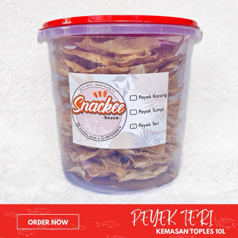 

Peyek / Rempeyek Teri Semarang Toples 10 liter (disarankan Pengiriman Instant / Sameday)