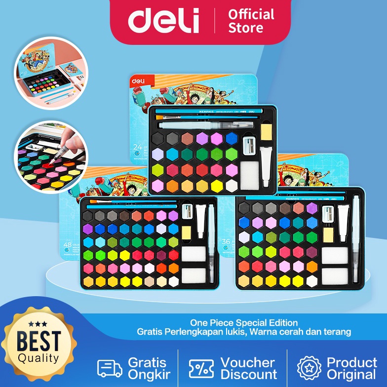 

Deli Watercolor Painting Set Cat Air Padat One Piece Gratis Perlengkapan Melukis CC16XX ART K4K9