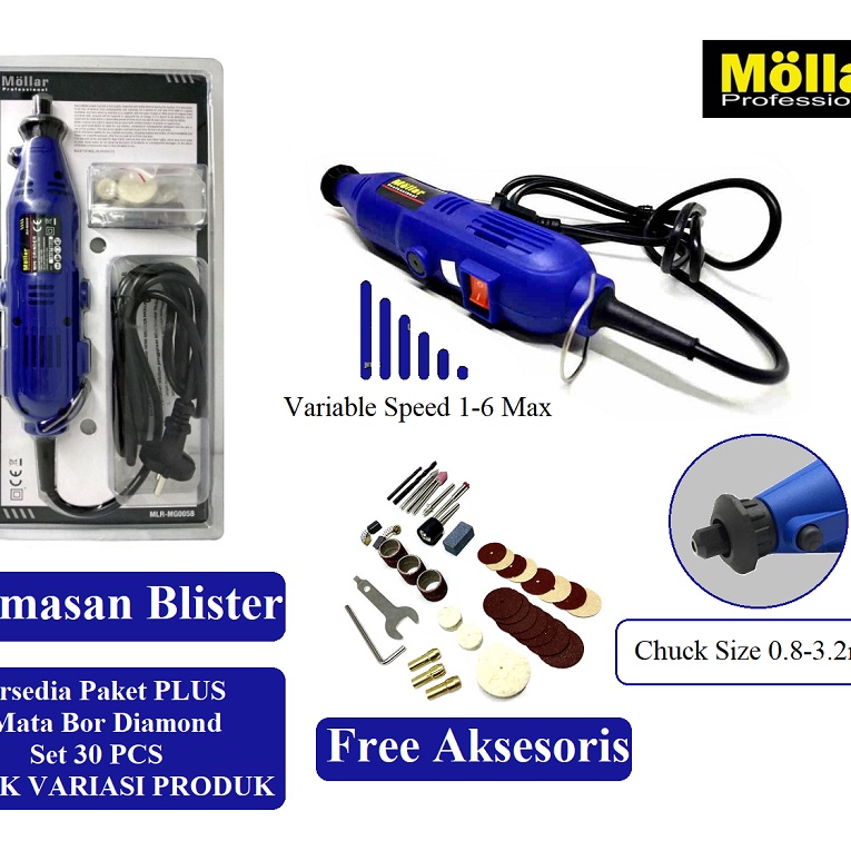 HJ6 MOLLAR MINI DIE GRIDER BLISTER MESIN DIE GRINDER MINI DIE GRINDER SET 4 PCS BLISTER GERINDA BOR 