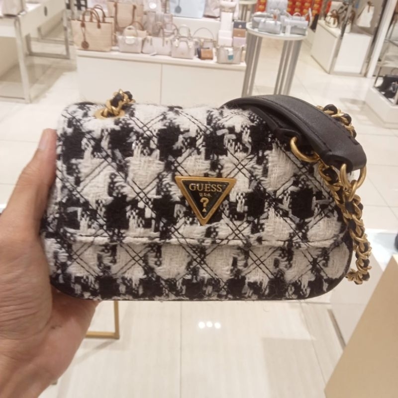 tas guess giully mini tweed original sale