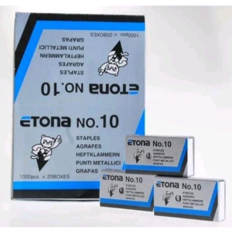 

Isi Staples Etona No.10 ( 1 box / 20 kotak kecil)