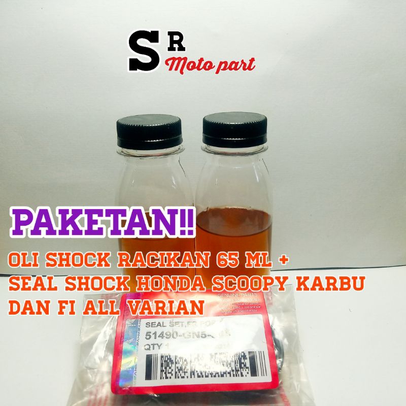 PAKETAN OLI SHOCK DEPAN + SEAL SHOCK HONDA SCOOPY KARBU DAN FI