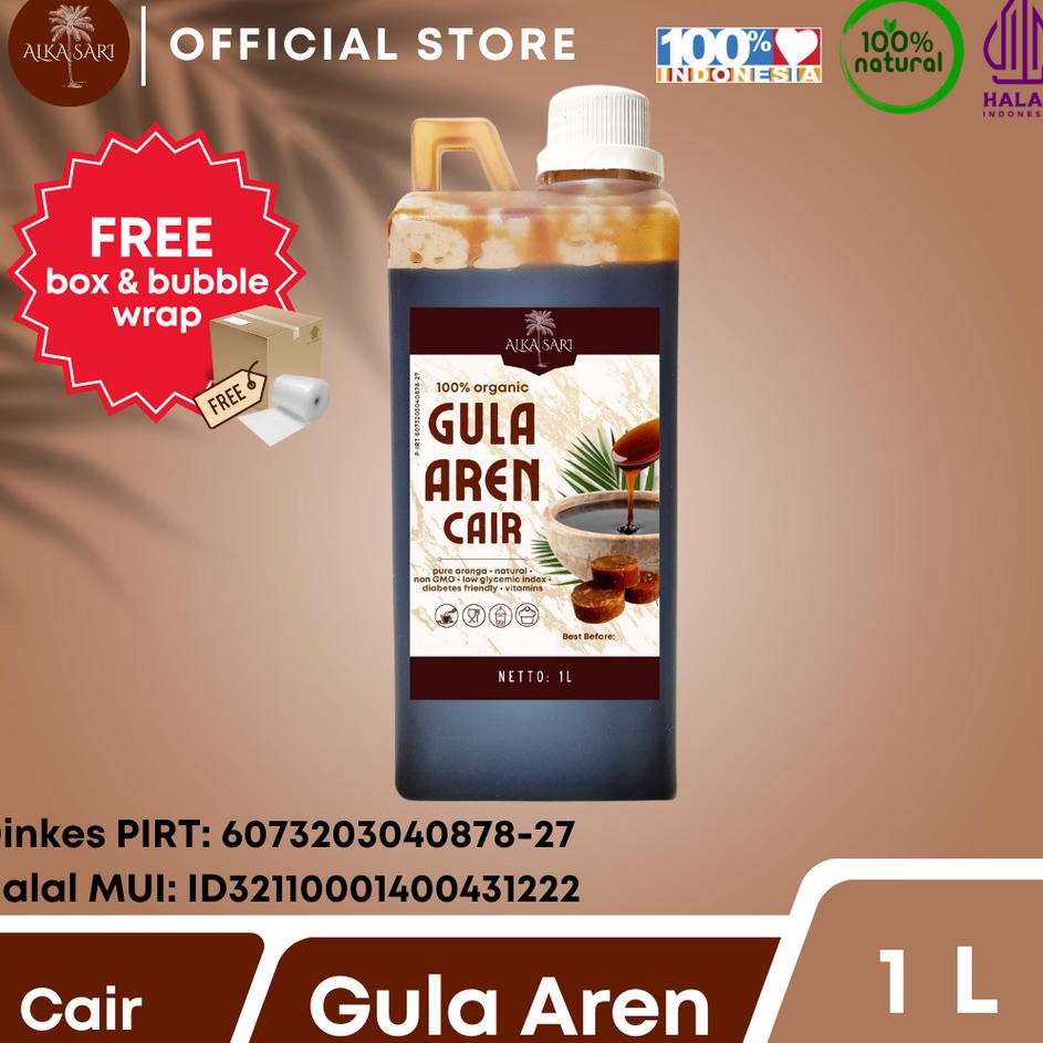 

KODE PRODUK DRFZA839 Gula Aren Cair Syrup Palm Sugar Organik Alka Sari 1 Liter