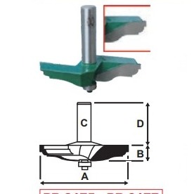 Router Bits - Raised Panel Bits - Size 1/2 inch x 65mm JCK PR3175