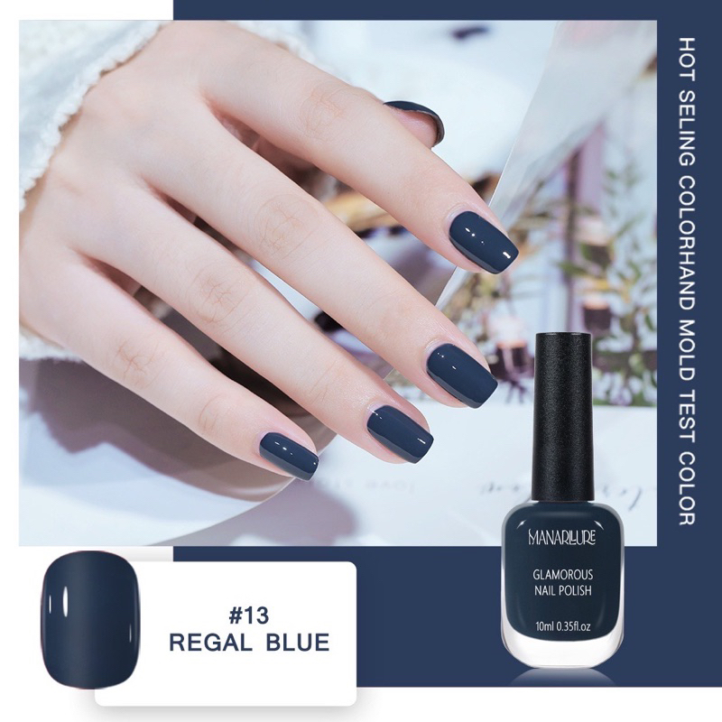 manarllure M13 regal blue deep biru tua kutek kelupas peel off nail polish halal