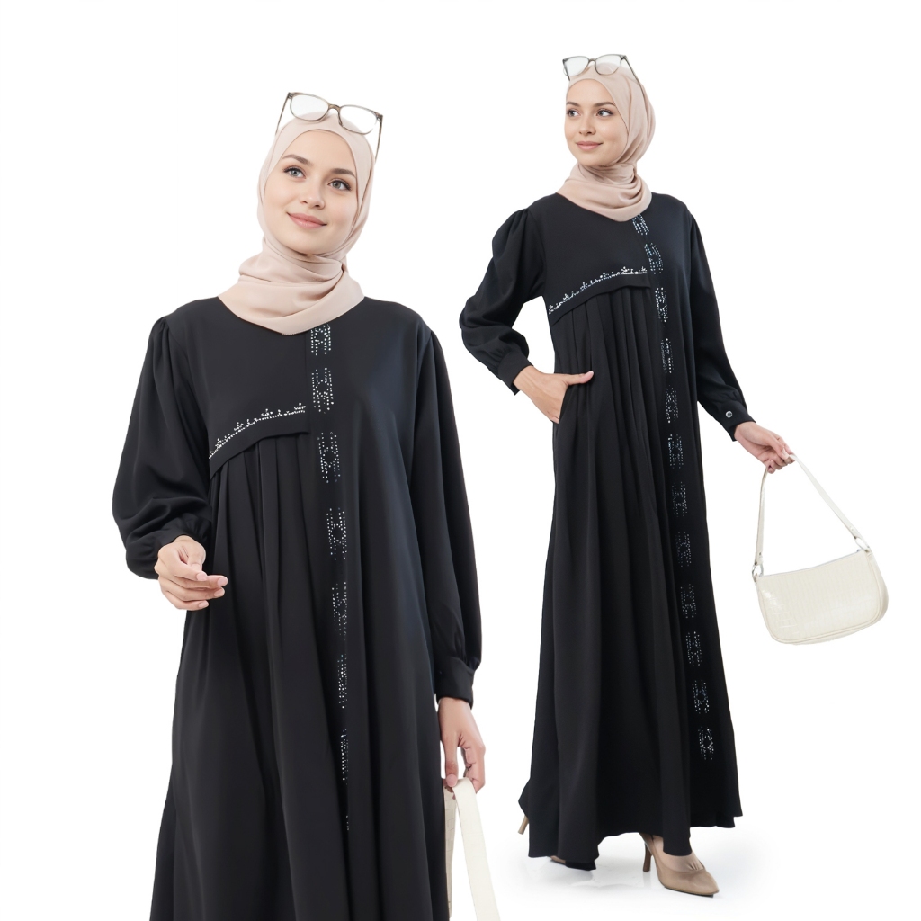 Amie Official Shop Ziatusha Maxi Dress Kondangan 2024 Baju Gamis Bahan Berry Pearth Size S M L XL