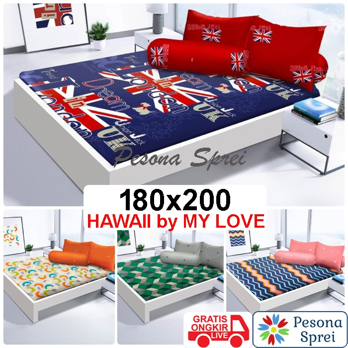 SPREI MY LOVE 180x200 HAWAII / SPREI MY LOVE KING HAWAII / SPREI HAWAII 180x200 by MY LOVE