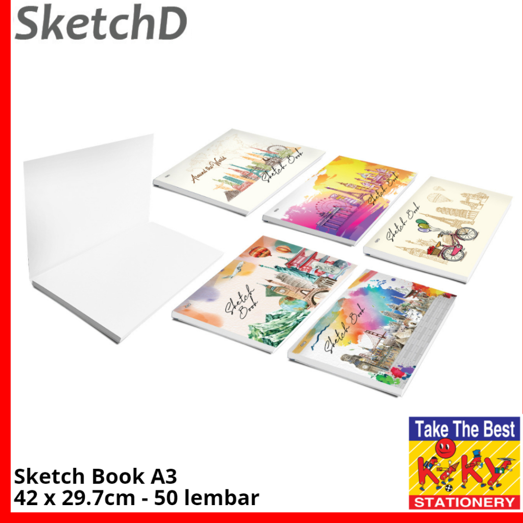 

Sketch Book Kiky ukuran A3 30 x 42 cm 50 lembar - Buku Sketsa Gambar Besar