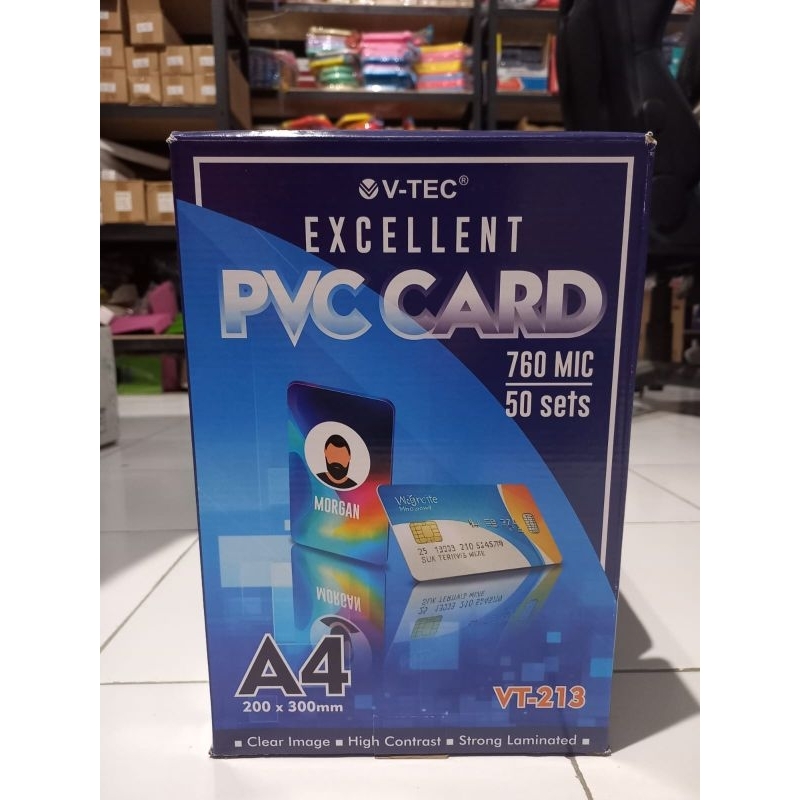 

PVC ID CARD WHITE V TEC 0.76mic isi 50set