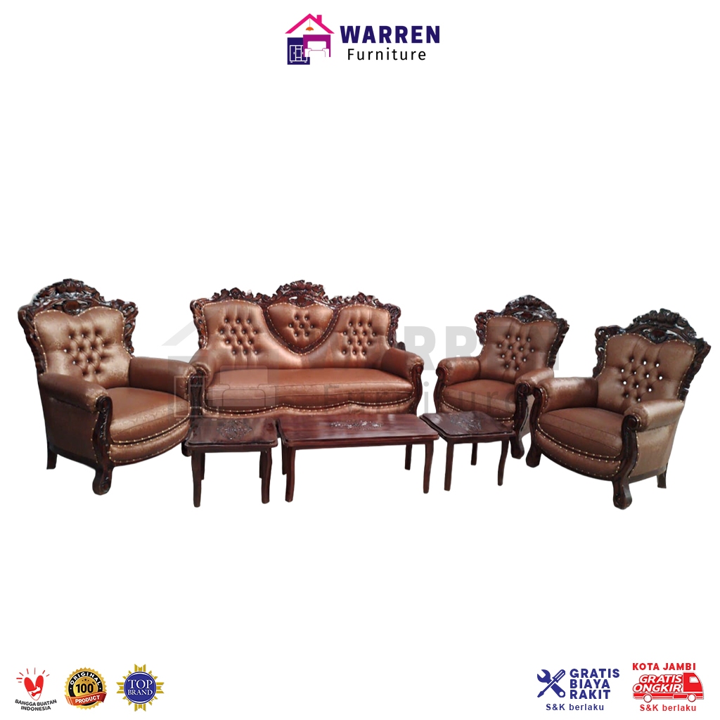 Sofa Kayu Jati Jepara / Kursi Tamu Kayu Jati Jepara - turki 3111natural