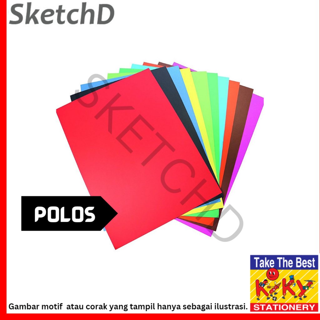 

Karton Kertas cover BC polos warna F4 Kiky Brief Card Art Paper 10 lembar