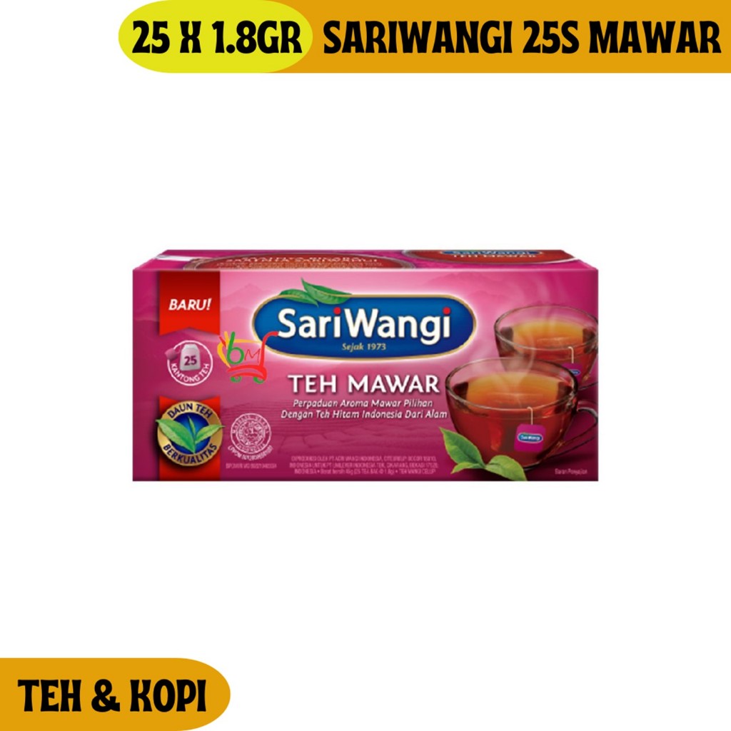 

Sariwangi Mawar Teh Celup dengan Aroma Mawar Kemasan Box Isi 25
