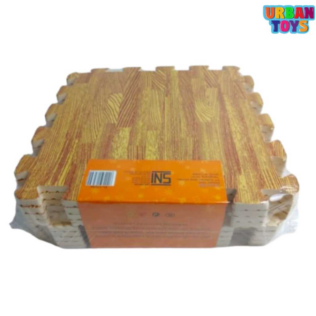 Matras Puzzle Anak Motif Kayu Wooden Puzzle Eva Mat