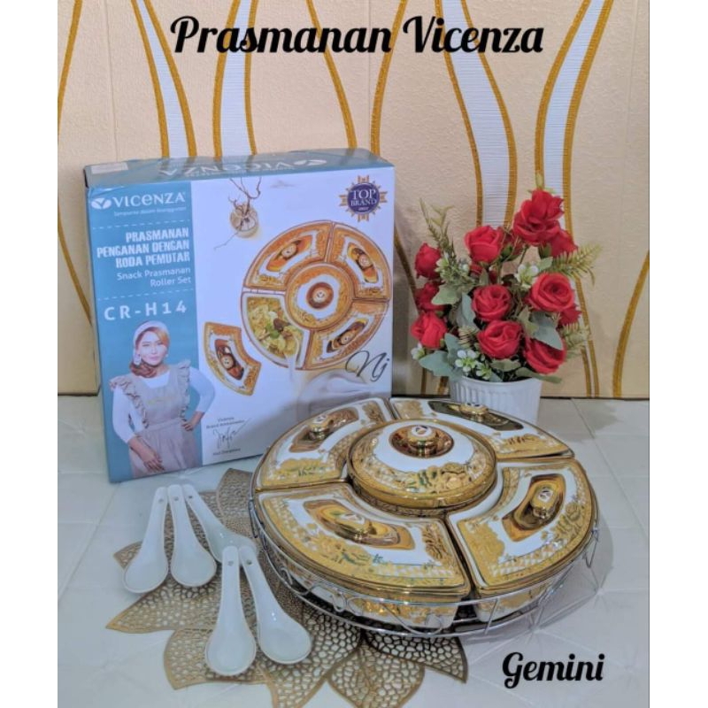 (Packing kayu)Prasmanan Putar Vicenza ORIGINAL Set-14 (Ukuran Kecil)