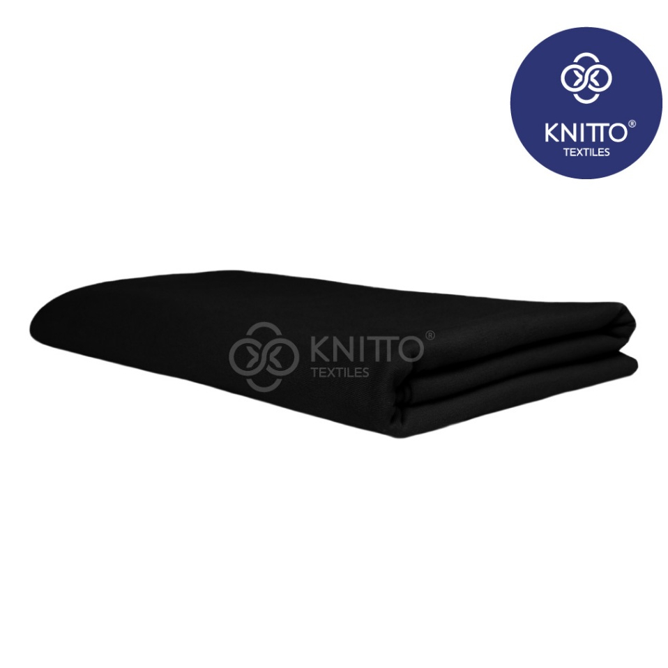 KAIN COTTON COMBED 30S JET BLACK ( BAHAN KAOS ) - KNITTO