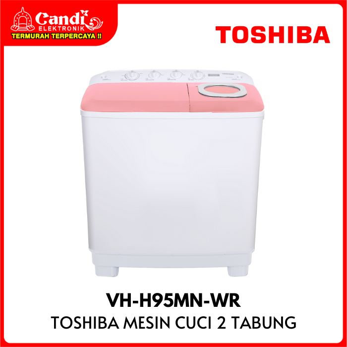 TOSHIBA Mesin Cuci 2 Tabung 9 Kg  Super Jet Spin VH-H95MN-WR