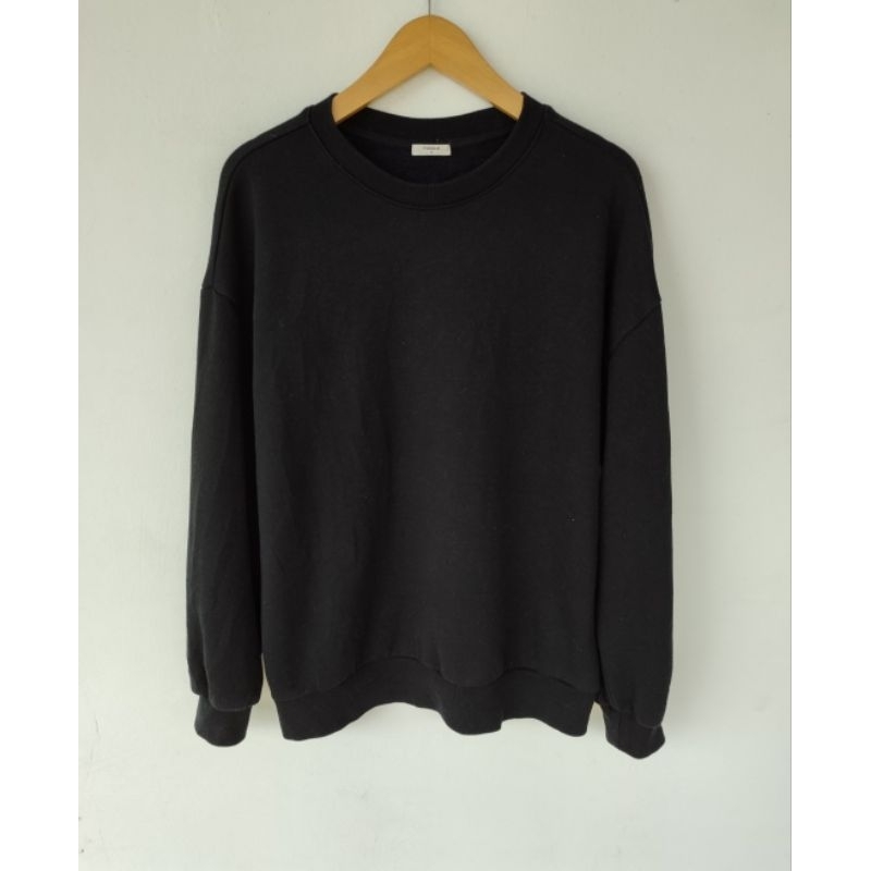 CREWNECK POLHAM HITAM POLOS