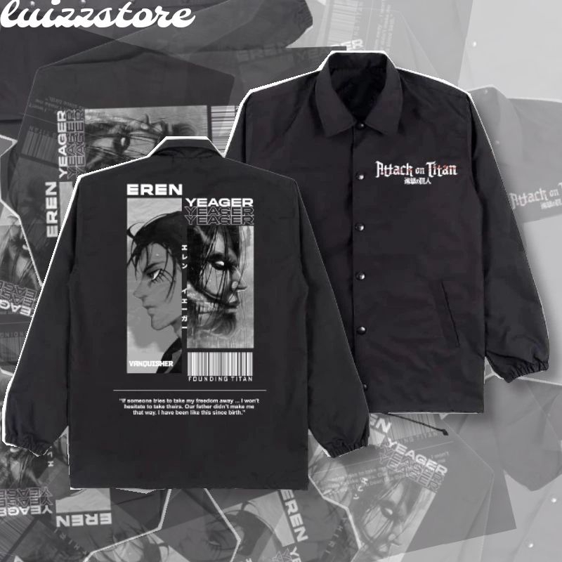 Jacket coach anime AOT /¹/Jacket coach pria wanita - jacket coach waterproof