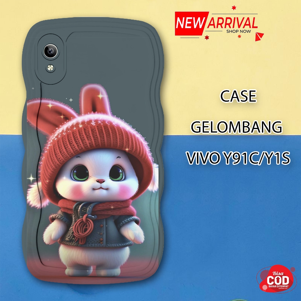 Soft Case GELOMBANG Hp VIIVO Y91C - VIVO Y1S - Case Pro Camera - Fashion Case Motif Lucu  - Casing &