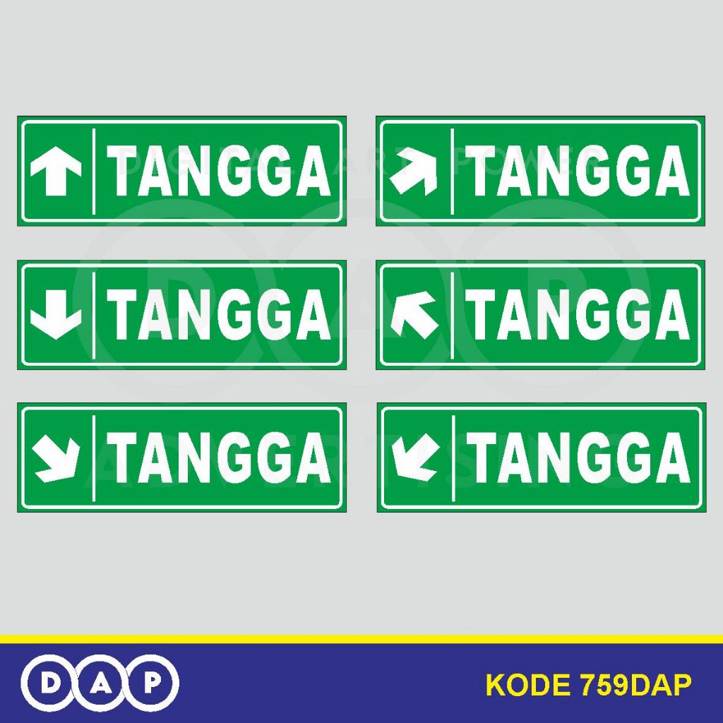 

759 - STIKER PETUNJUK LOKASI TANGGA - 30 X 10 CM - VYNIL - TERBAIK