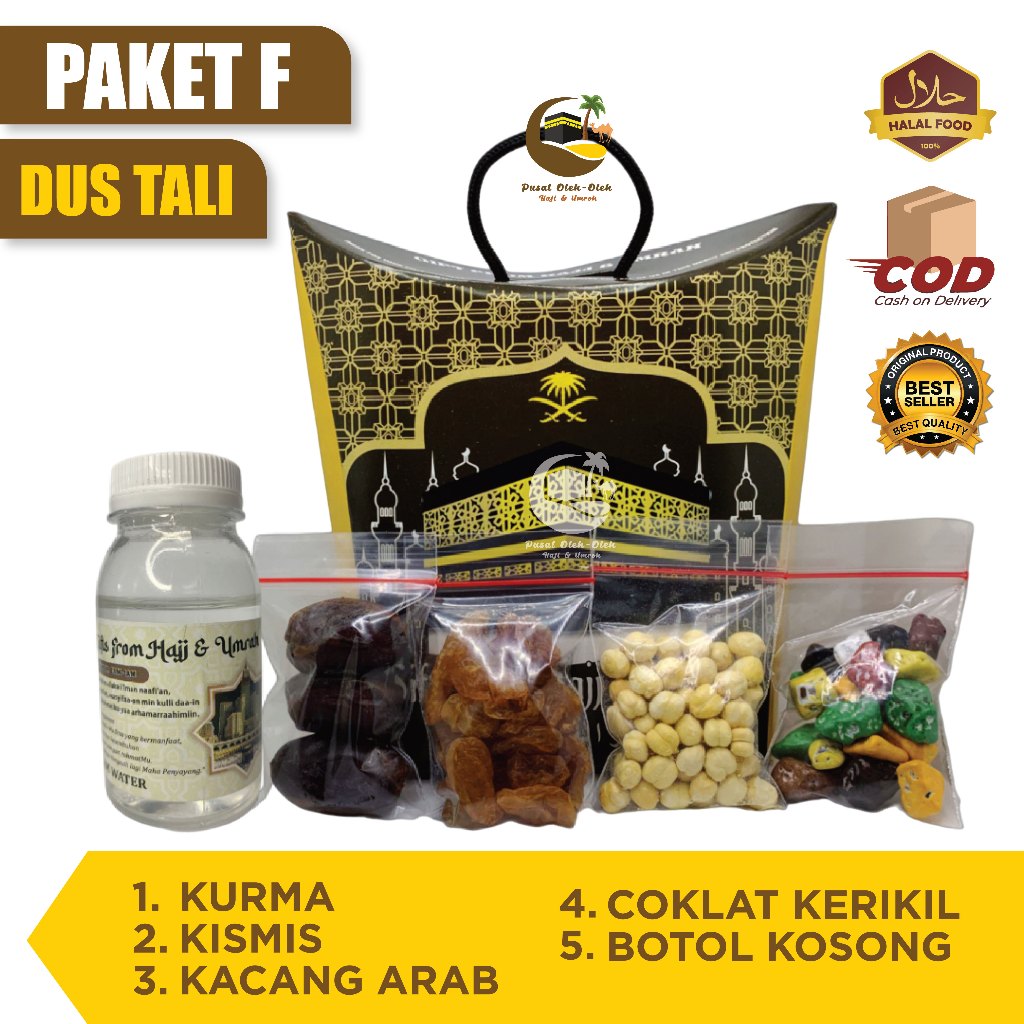 

PAKET F OLEH OLEH HAJI DAN UMROH DUS TALI / DUS KOTAK TANPA AIR ZAM-ZAM