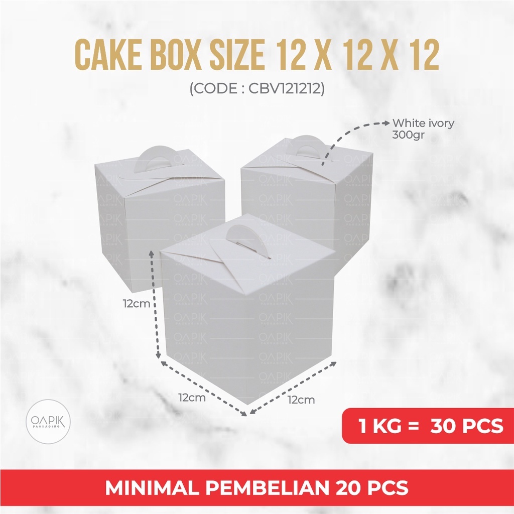 

CAKE BOX 12x12x12, Kemasan Kue, Kemasan Roti, Packaging Kue, Packaging Roti