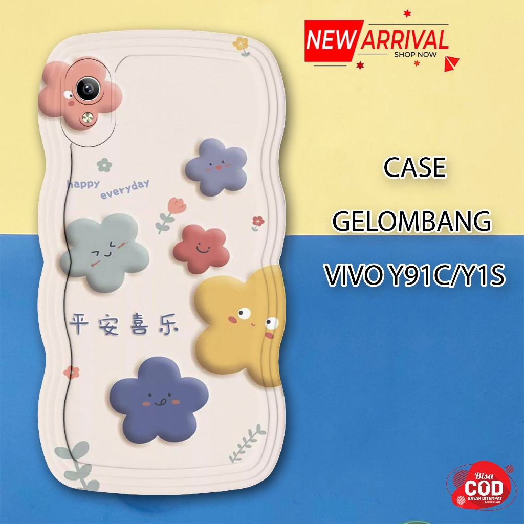 Soft Case GELOMBANG Hp VIIVO Y91C - VIVO Y1S - Case Pro Camera - Fashion Case Motif Lucu  - Casing &