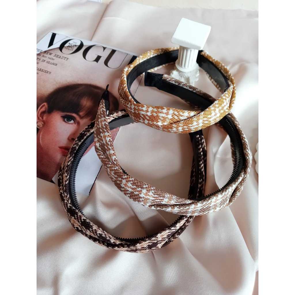 Bando Wanita Kepang / Bando Korea / Bando Bandana Kotak Wanita / Headband / Bando Simpul Wanita