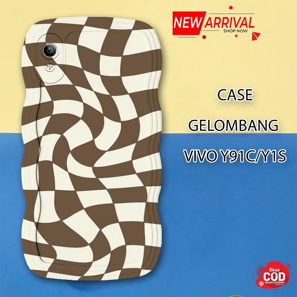 Soft Case GELOMBANG Hp VIIVO Y91C - VIVO Y1S - Case Pro Camera - Fashion Case Motif Catur  - Casing 