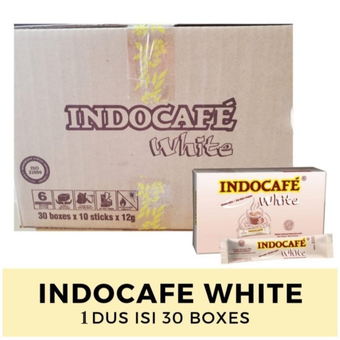 

INDOCAFE WHITE COFFEE / 1 Dus isi 30 boxes x 10 sticks x 12g