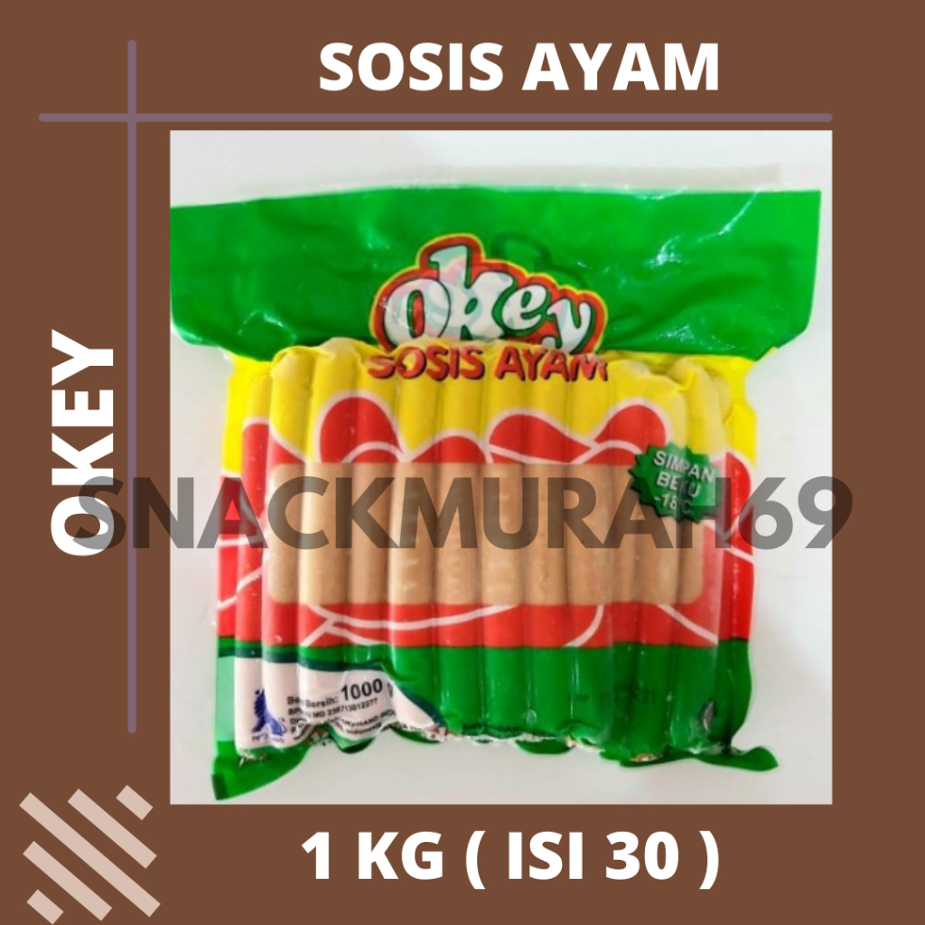 

Okey Sosis Ayam 1 kg ( isi 30 ) Termurah