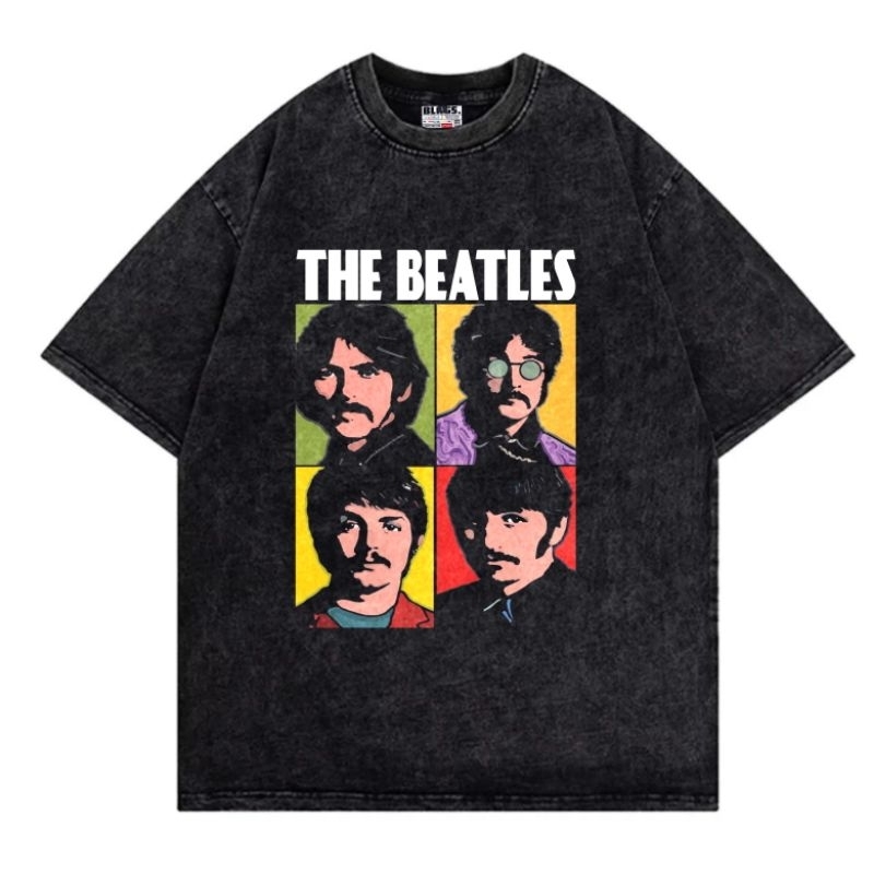 Blags | Kaos Band The Beatles Stone Wash Oversize | T-shirt Music John Lennon Rock