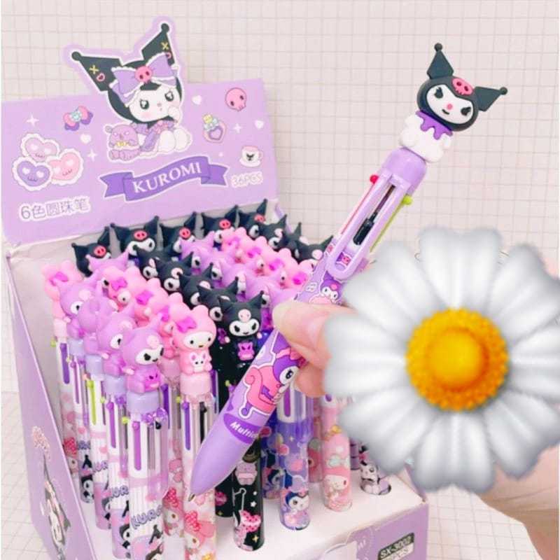 

ASEMKAJKT - Bolpen Pulpen Pena 6 Warna Kuromi / Pulpen Karakter Warna - Warni